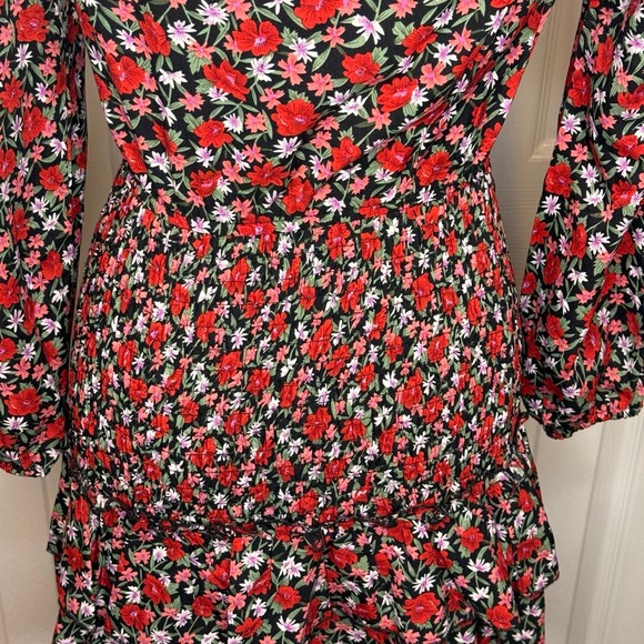 Womens Outrageous Fortune SZ 0 Floral long sleeve Dress-red, black, white - Picture 6 of 10